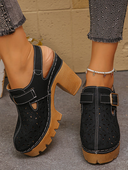 Women Summer Block Heel Sandals