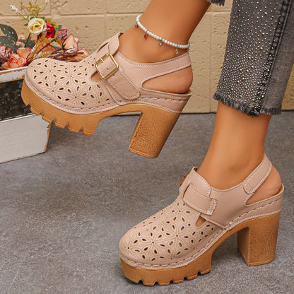 Women Summer Block Heel Sandals