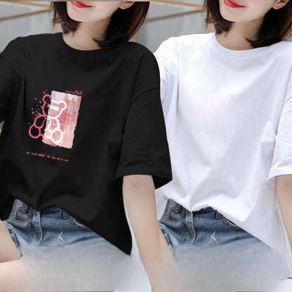 Women Summer Printed Half-Sleeved T-Shirt