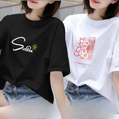Women Summer Printed Half-Sleeved T-Shirt