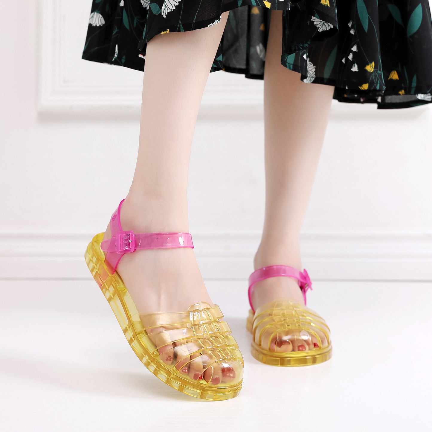 Women Transparent Soft Sole Hollow Beach Sandals