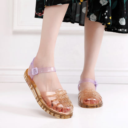 Women Transparent Soft Sole Hollow Beach Sandals