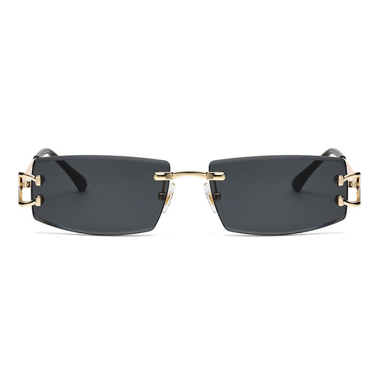 Women wearing rimless sunglasses