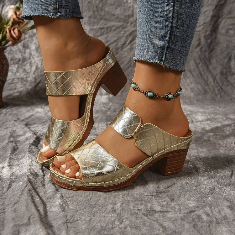 Women Wedge Heel Fish Mouth Sandals
