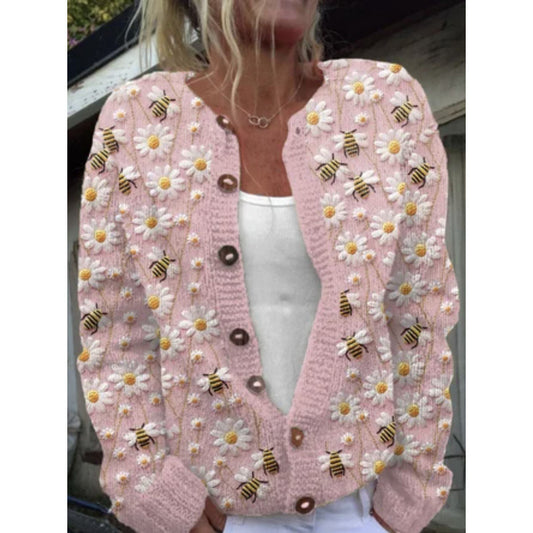 Womens 3D Digital Printed Cardigan Sweatshirt Jacket