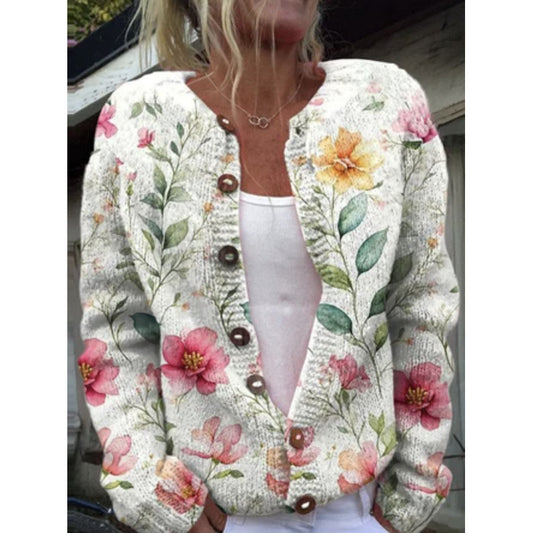 Womens 3D Digital Printed Cardigan Sweatshirt Jacket