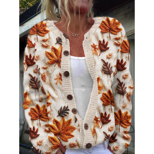 Womens 3D Digital Printed Cardigan Sweatshirt Jacket