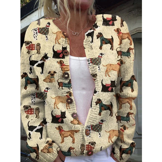 Womens 3D Digital Printed Cardigan Sweatshirt Jacket
