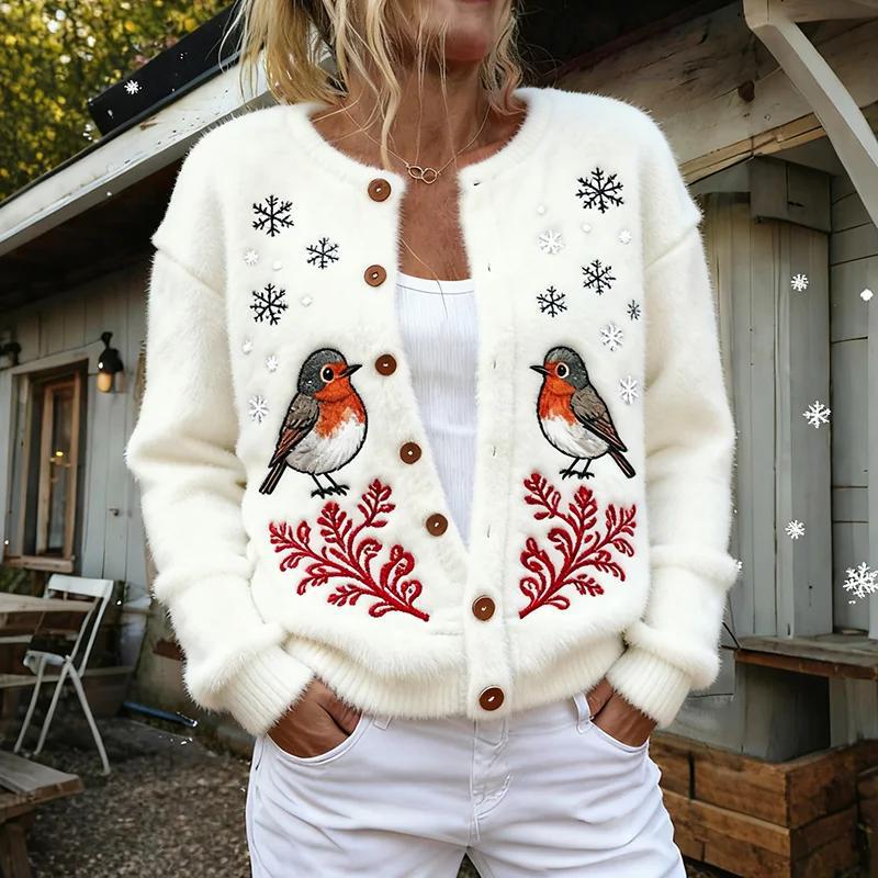 Womens 3D Digital Printed Cardigan Sweatshirt Jacket