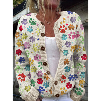 Womens 3D Digital Printed Cardigan Sweatshirt Jacket