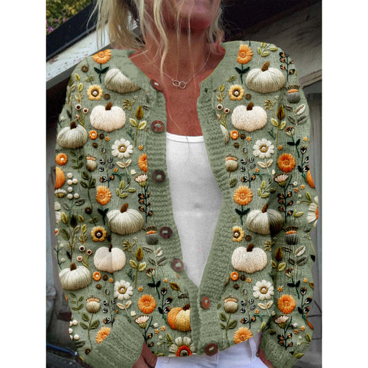 Womens 3D Digital Printed Cardigan Sweatshirt Jacket