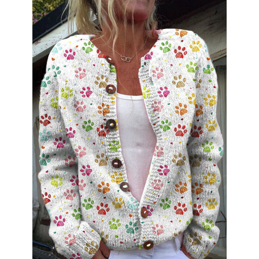 Womens 3D Digital Printed Cardigan Sweatshirt Jacket