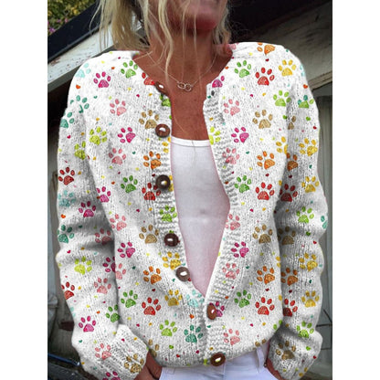 Womens 3D Digital Printed Cardigan Sweatshirt Jacket
