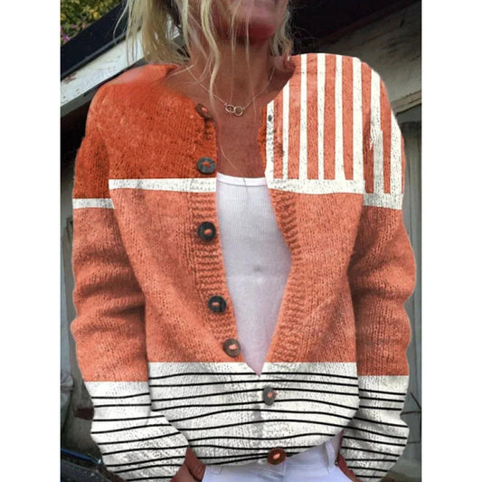 Womens 3D Digital Printed Cardigan Sweatshirt Jacket
