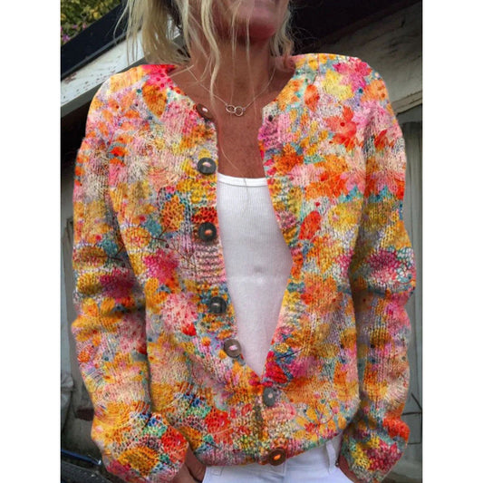 Womens 3D Digital Printed Cardigan Sweatshirt Jacket