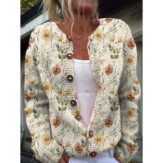 Womens 3D Digital Printed Cardigan Sweatshirt Jacket