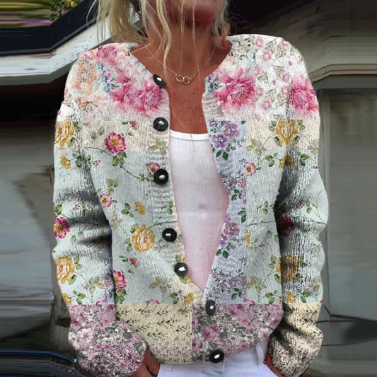 Womens 3D Digital Printed Cardigan Sweatshirt Jacket