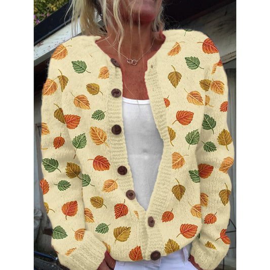 Womens 3D Digital Printed Cardigan Sweatshirt Jacket