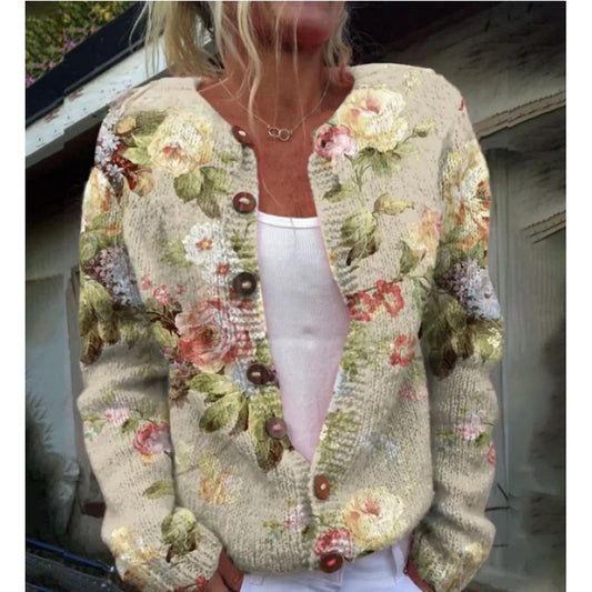 Womens 3D Digital Printed Cardigan Sweatshirt Jacket