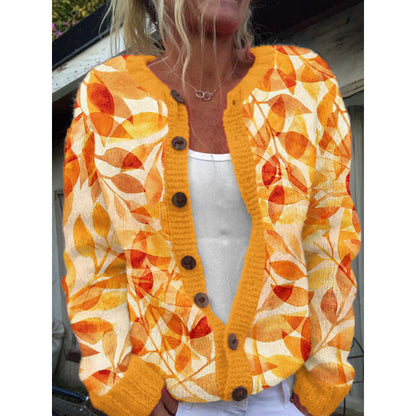 Womens 3D Digital Printed Cardigan Sweatshirt Jacket