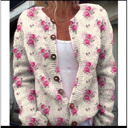 Womens 3D Digital Printed Cardigan Sweatshirt Jacket