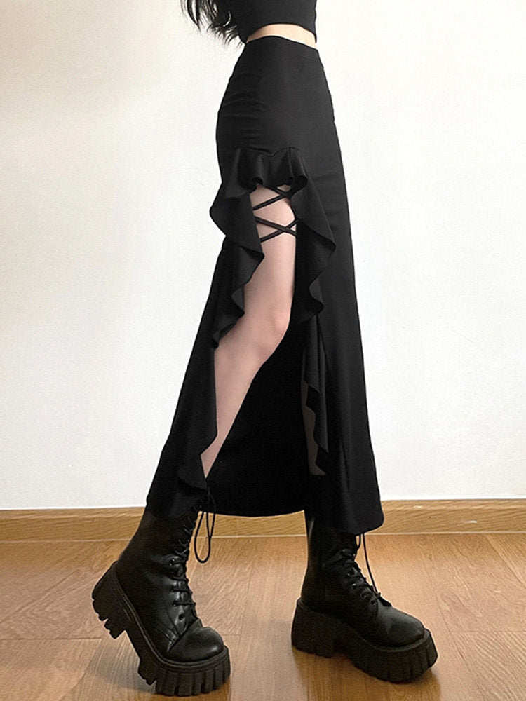 Womens A-Line Bodycon Midi Skirt