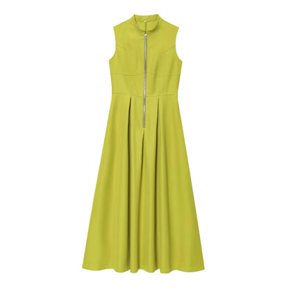 Womens A-Line Sleeveless Midi Dress