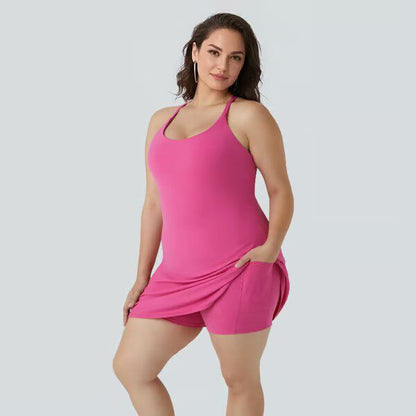 Womens A-Line Sports Dress with Removable Pads