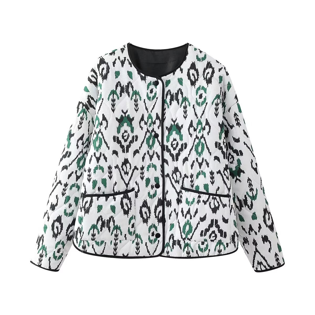 Womens Animal Print Cotton-padded jacket