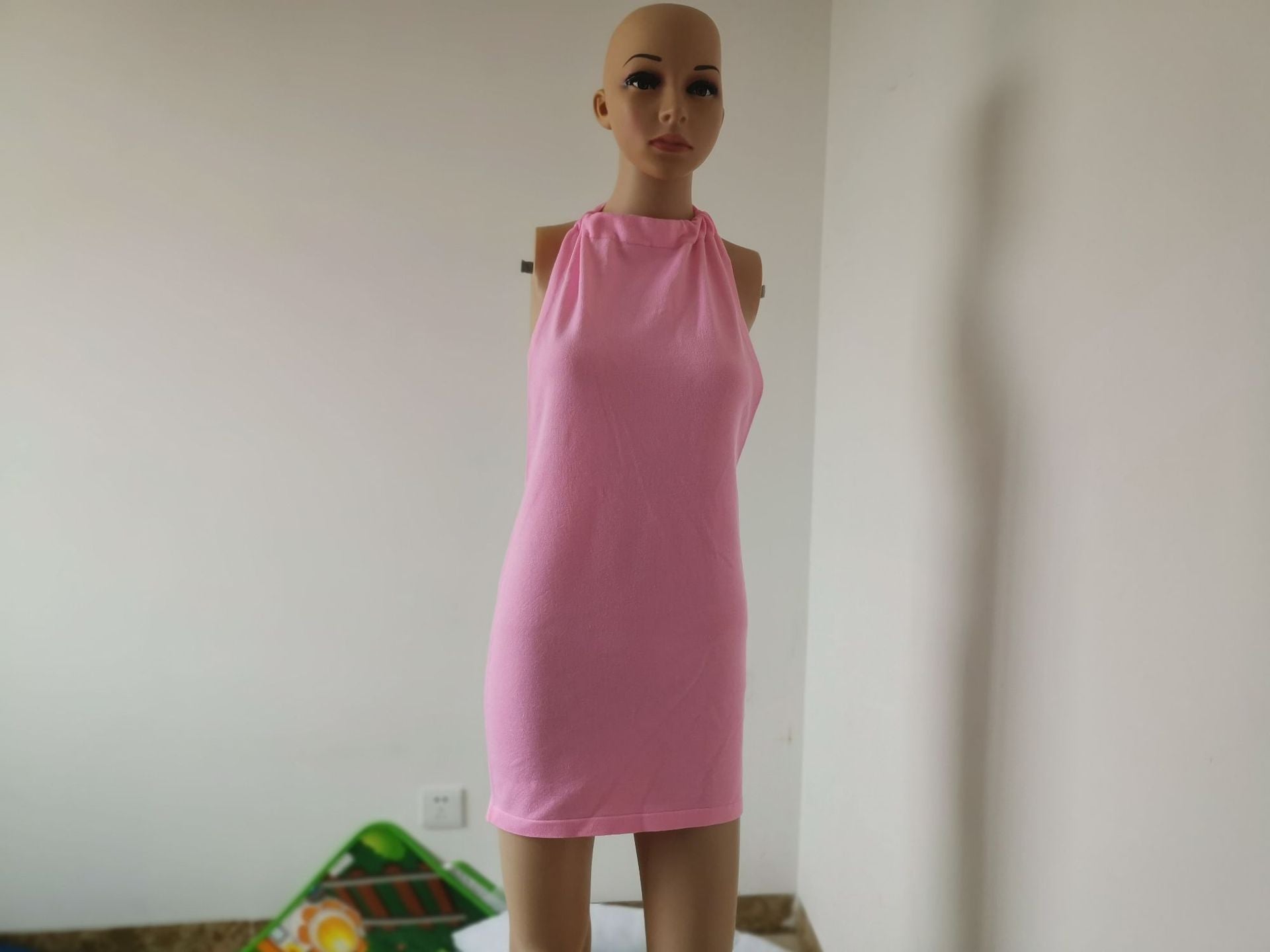 Womens Backless Bodycon Sweater Dress