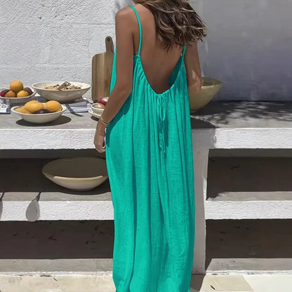 Womens Backless Loose Dress