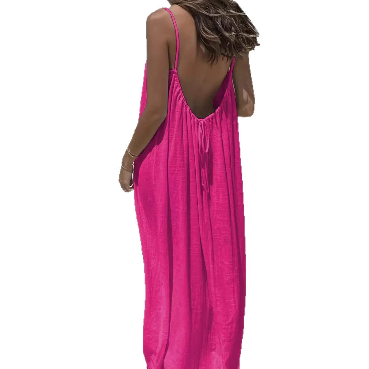 Womens Backless Loose Dress