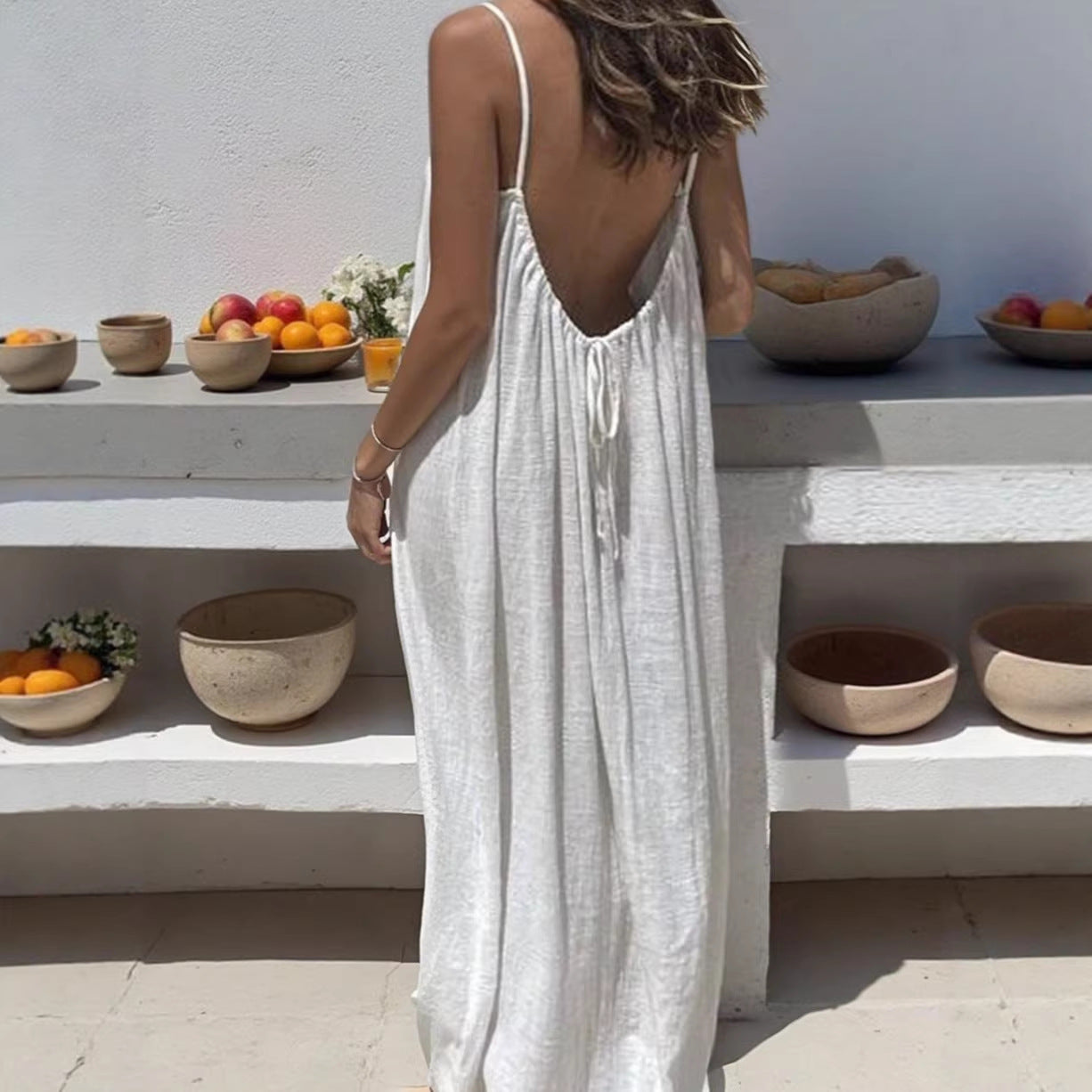 Womens Backless Loungewear Dress