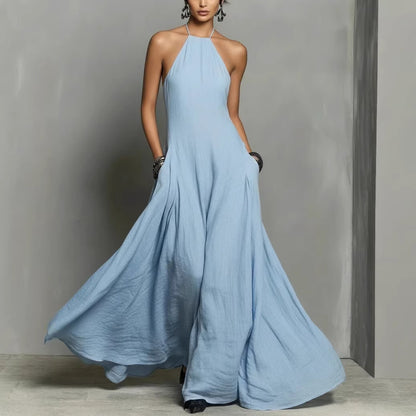 Womens Backless Sleeveless Long Dress