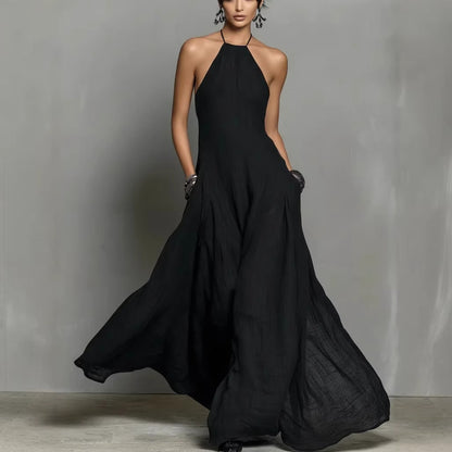 Womens Backless Sleeveless Long Dress