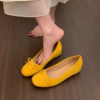 Womens Ballet Flat Shoes Bow Knot Design