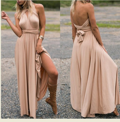 Womens Bandage Backless Bodycon Maxi Dress