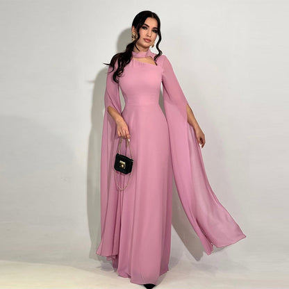 Womens Bat Sleeve Slim Fit Solid Color Dress