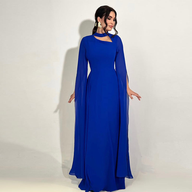 Womens Bat Sleeve Slim Fit Solid Color Dress