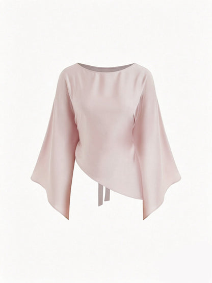 Womens Batwing Sleeve Tie Front Shirt