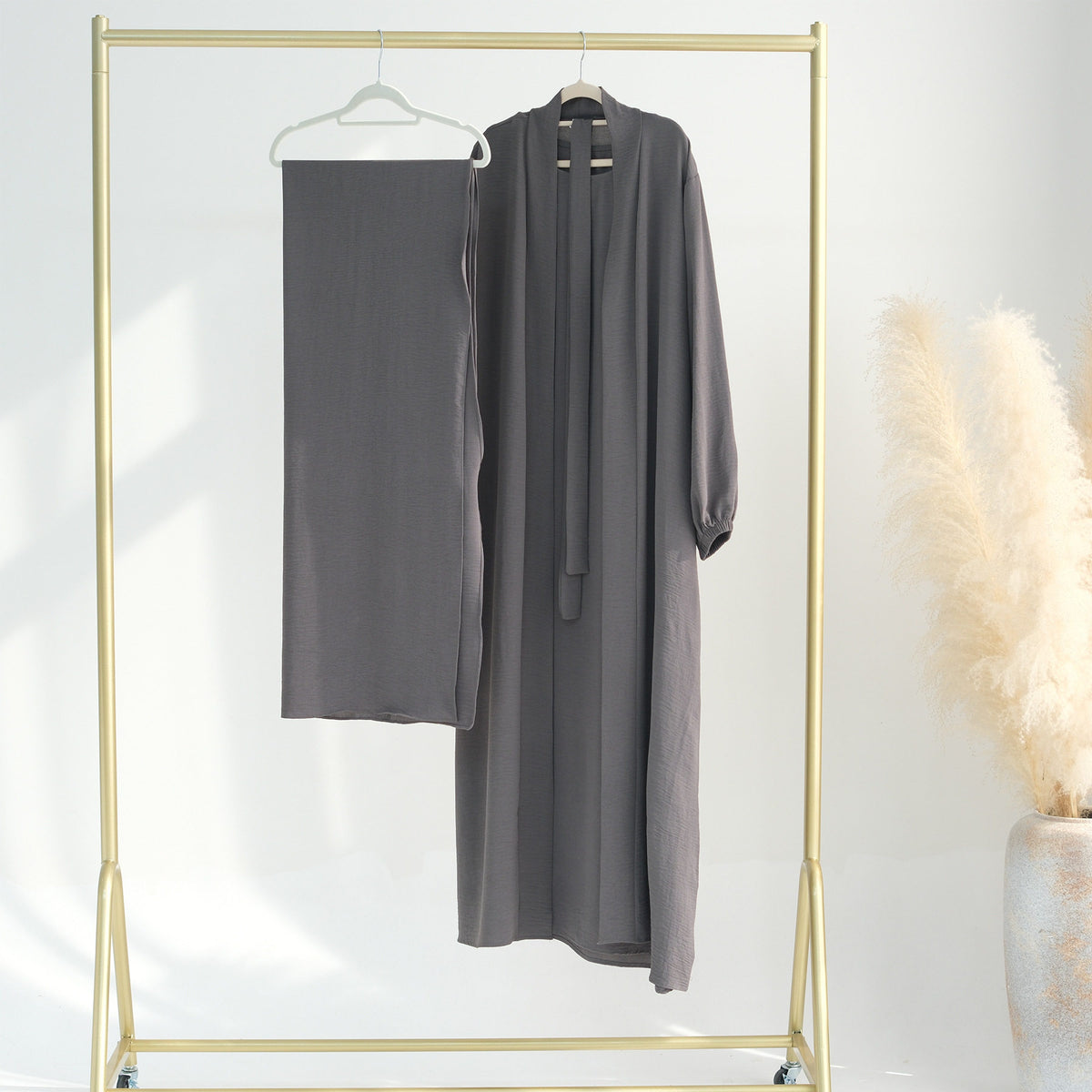 Womens Belted Robe Dress with Shawl