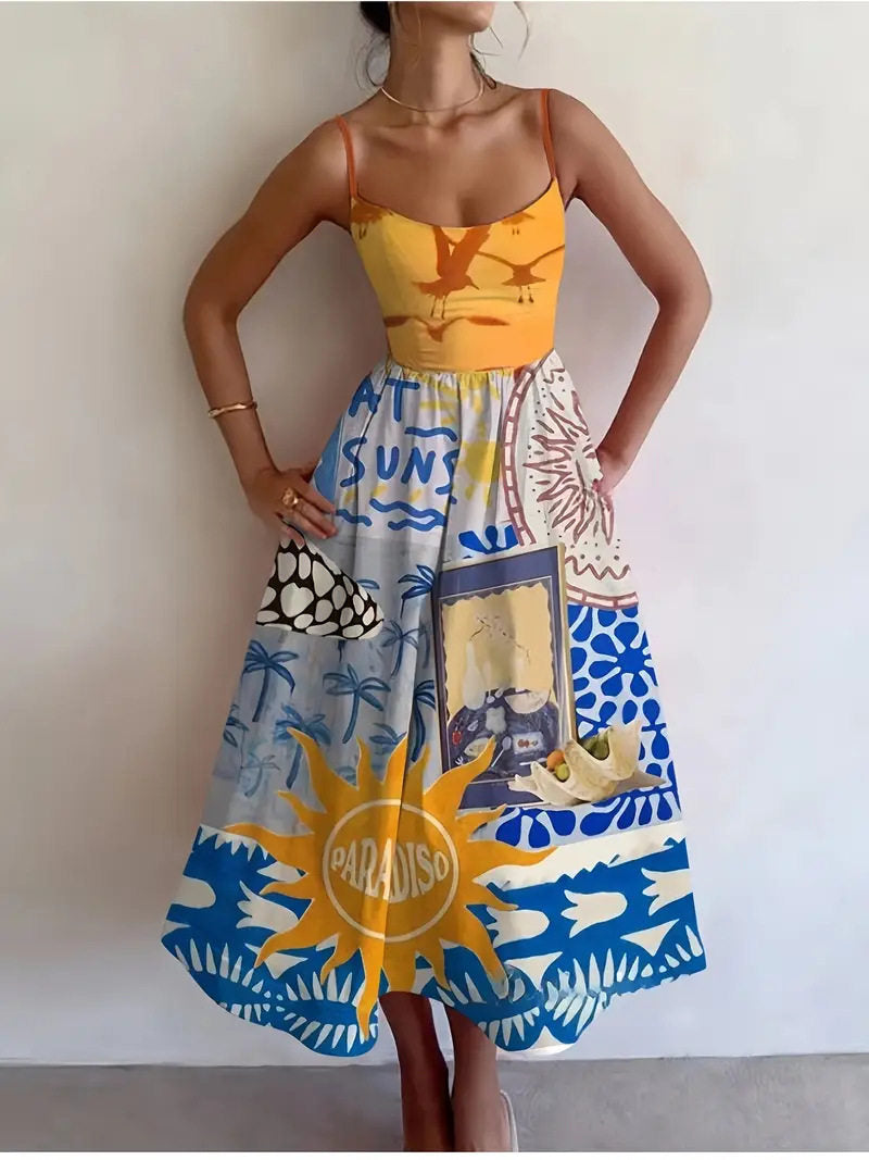 Womens Blue Leopard Print Sleeveless Mini Dress