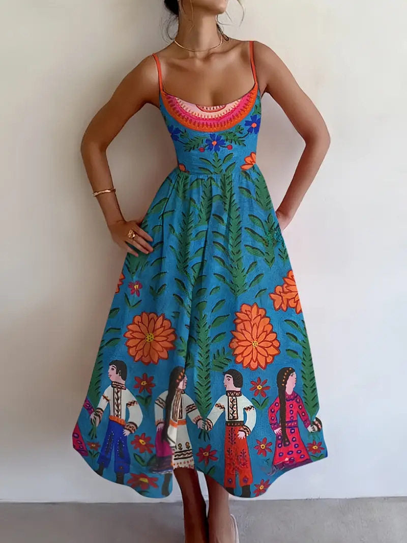 Womens Blue Leopard Print Sleeveless Mini Dress