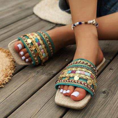 Womens Bohemian Flat Sandals