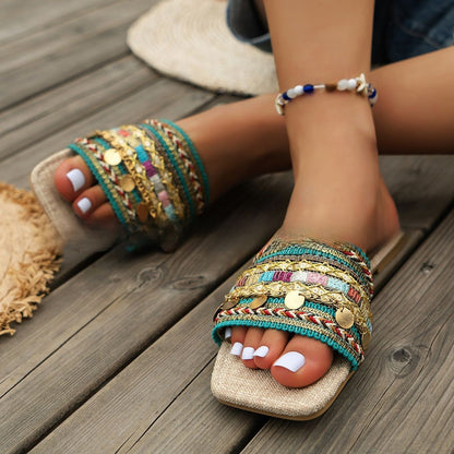 Womens Bohemian Flat Sandals