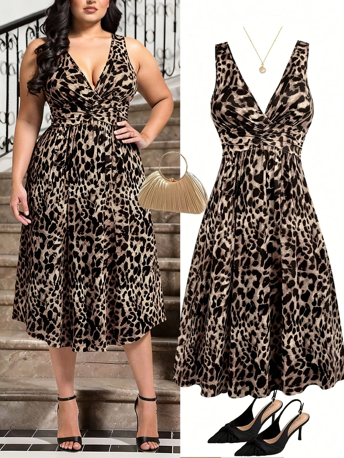 Womens Bohemian Print Knit Dress