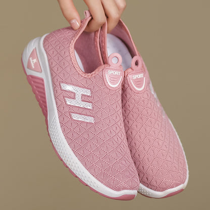 Womens Breathable Flyknit Casual Sports Shoes