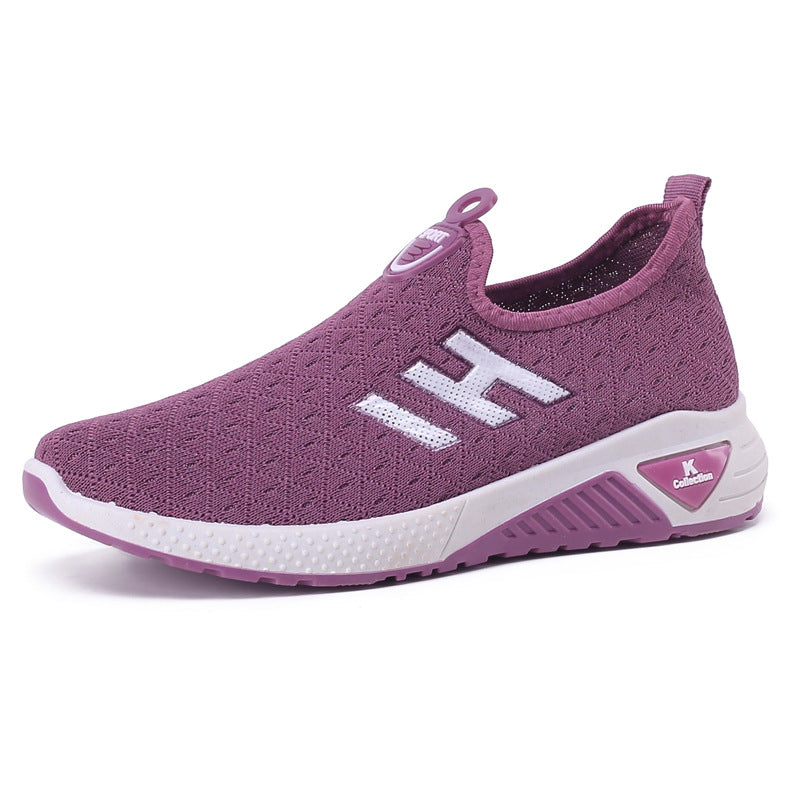 Womens Breathable Flyknit Casual Sports Shoes