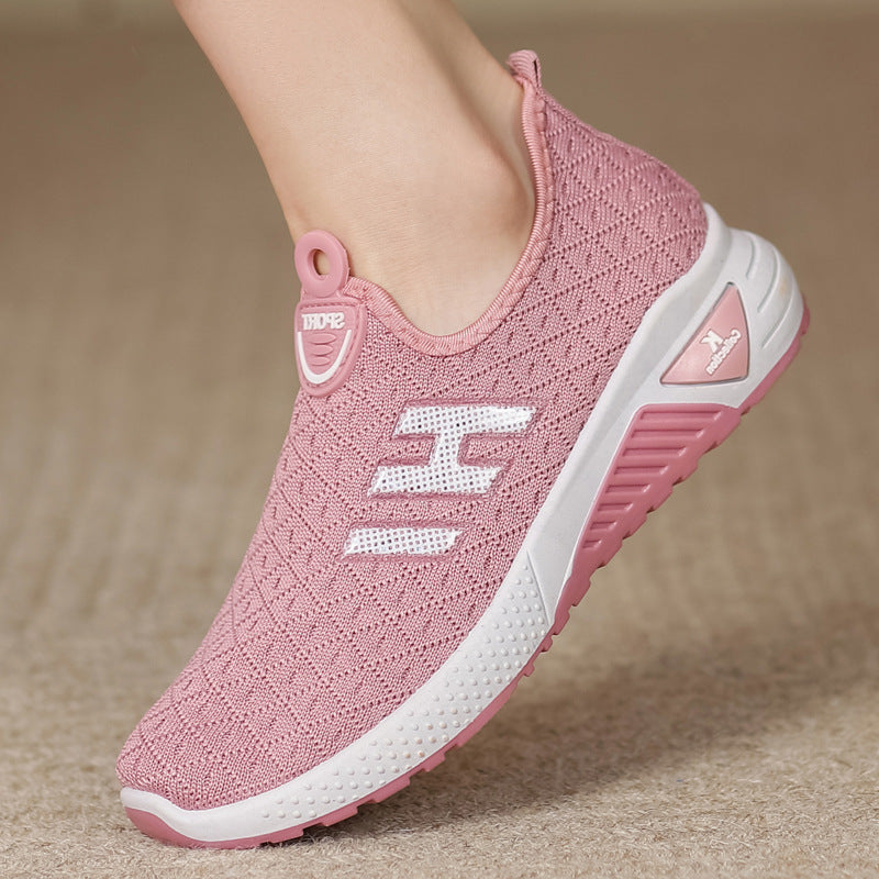 Womens Breathable Flyknit Casual Sports Shoes
