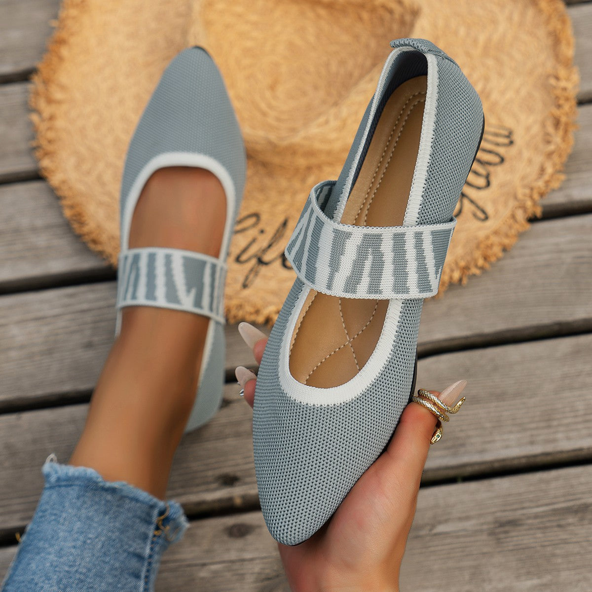 Womens Breathable Slip-On Loafers